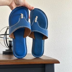 Blue Kino Leather Sandals